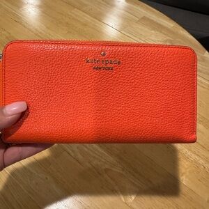 Kate Spade Bold Orange Leather Clutch